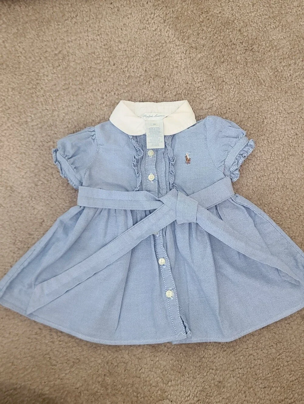 Ralph Lauren Baby Blue Polo Dress Set